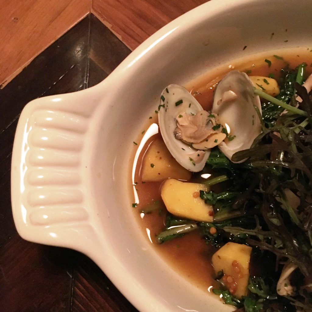Their version of a fisherman's stew; clams, fish, potatoes, greens in a light broth (currently not on the menu)