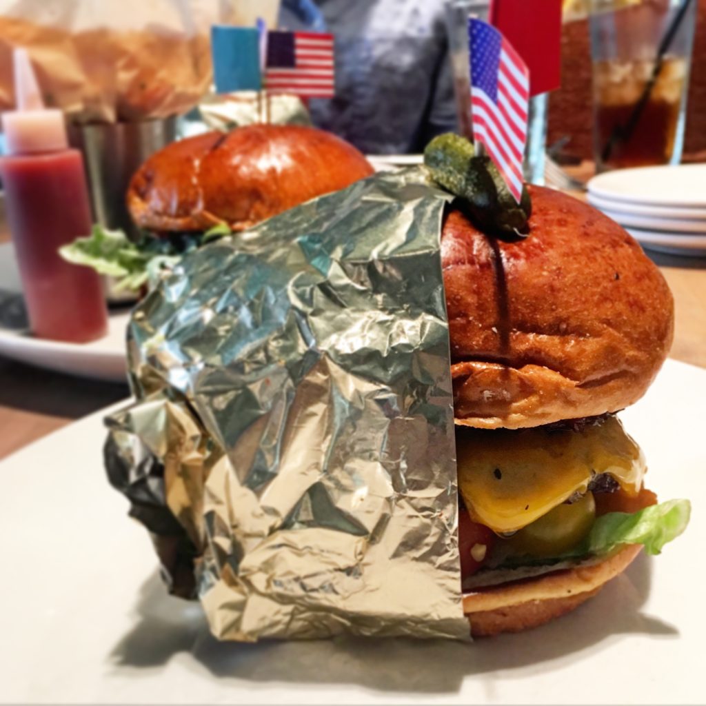 Close up of the Trump burger. 