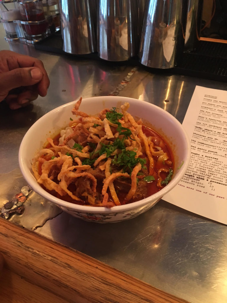 Khao soi neuea: Beef rib and cocounut curry soup with noodles (My other favorite!)