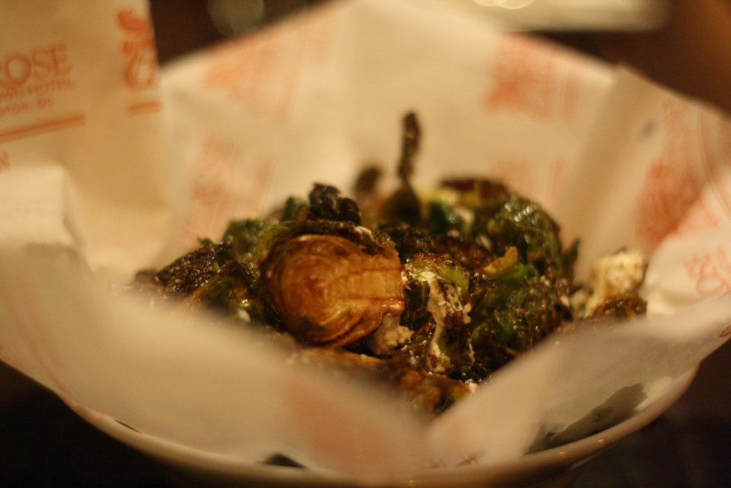Autumn Harvest Brussel Sprouts | soft got cheese, truffle essence