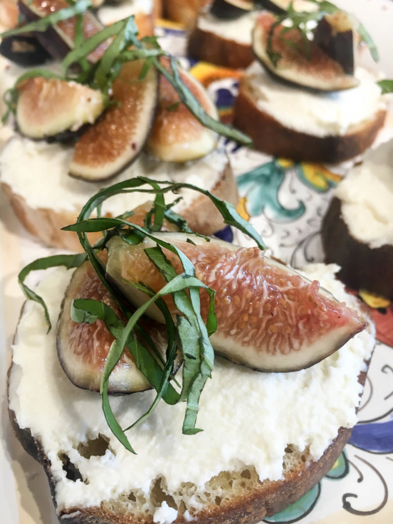 Via Umbria's fig, ricotta, and sage crostini. 