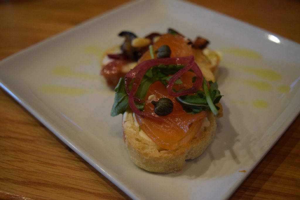 Currently the menu offers a wild mushroom crostini, but we were lucky enough for this to be the special during our visit.