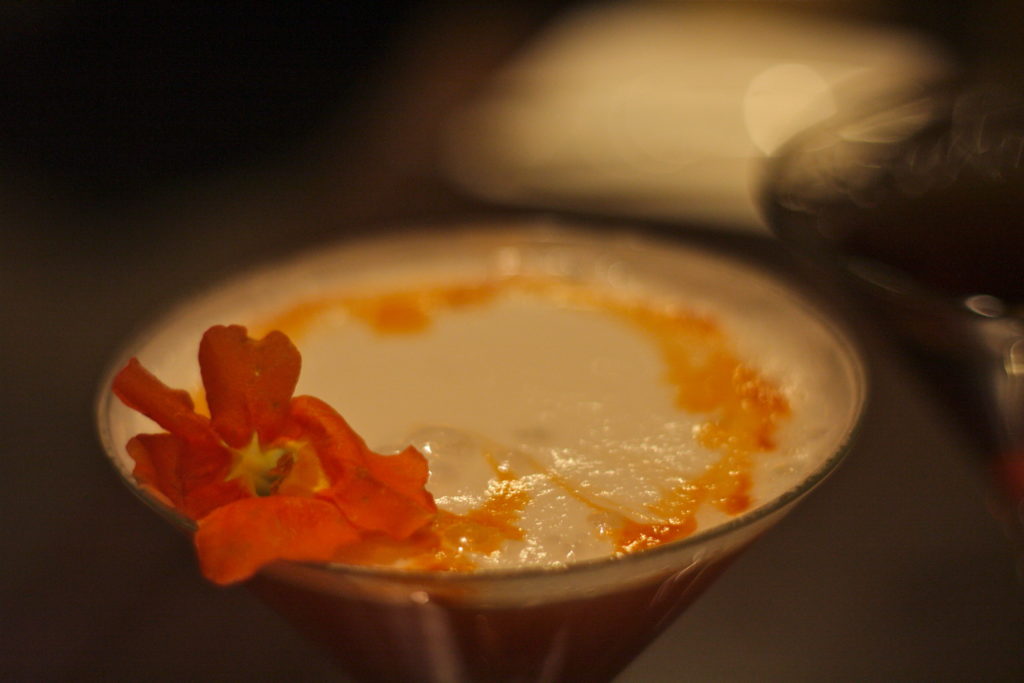 The Melrose | Diablada Pisco, fresh grapefruit, lemon juice, spiced simple syrup, egg whites